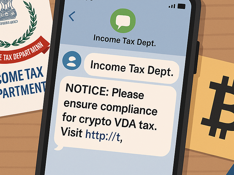 Income Tax Department Sends SMS /Email Intimations for Undeclared Crypto Transactions